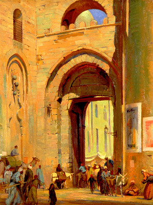 Richard Wallwork Bab-el-zwela, a Cairo gateway. Oil on canvas. Collection of Christchurch Art Gallery Te Puna o Waiwhetū, gifted by CSA Gallery 1932