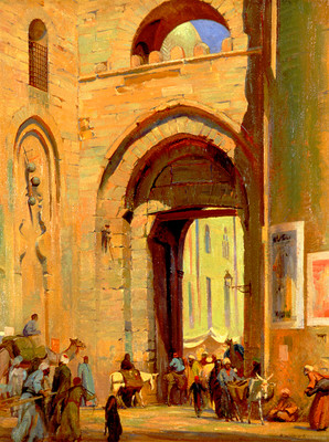 Richard Wallwork Bab-el-zwela, a Cairo gateway. Oil on canvas. Collection of Christchurch Art Gallery Te Puna o Waiwhetū, gifted by CSA Gallery 1932