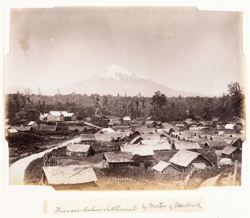 Josiah Martin Parihaka c. 1880. Albumen silver photograph. Collection of Auckland Art Gallery Toi o Tāmaki, purchased 1997