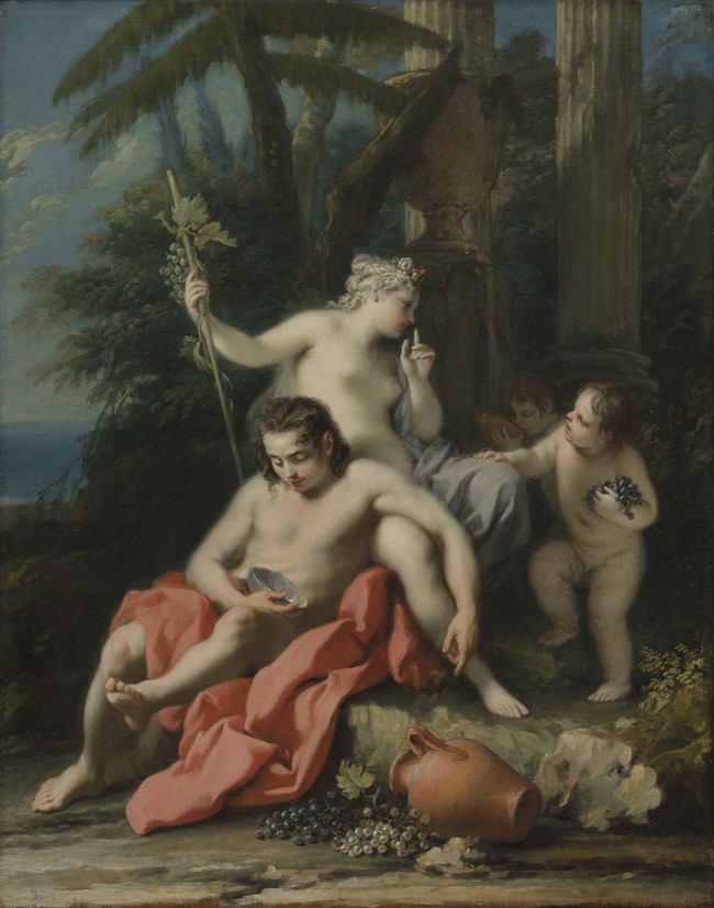 Jacopo Amigoni Bacchus and Ariadne 1730–9. Oil on canvas. Collection of Christchurch Art Gallery Te Puna o Waiwhetū, presented to the Canterbury Society of Arts by the Neave family in memory of their brother Kenelm, 1931; given to the Robert McDougall Art Gallery 1932