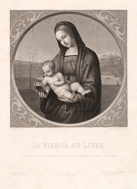 La vierge au livre (Le tableau original appartient au Comte Connétable Della Staffa, à Perouse)