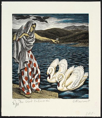 Gwendolen Mary Raverat The Bird Talisman 1939. Colour woodcut. Collection of Christchurch Art Gallery Te Puna o Waiwhetū, presented by Mr Rex Nan Kivell, 1953