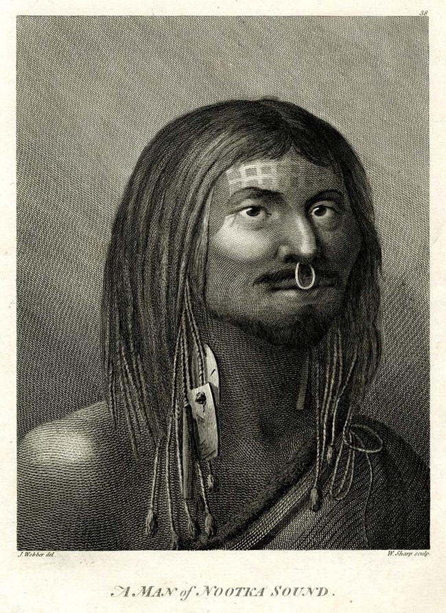 William Sharp, after John Webber A Man of Nootka Sound 1784. Engraving. British Museum