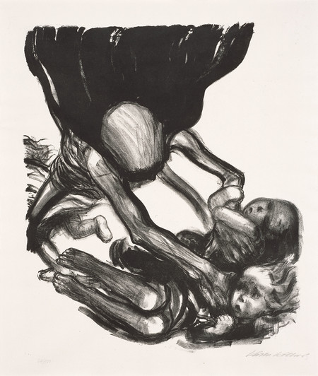 Käthe Kollwitz Tod Greift In Kinderschar 1934. Lithograph. Collection of Christchurch Art Gallery Te Puna o Waiwhetū, purchased with assistance from the Olive Stirrat Bequest, 1988