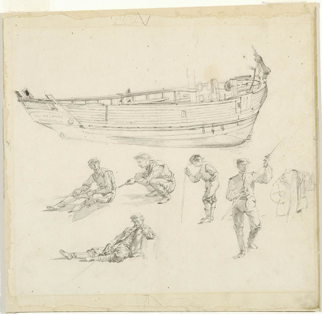 Boat And Figure Sketches