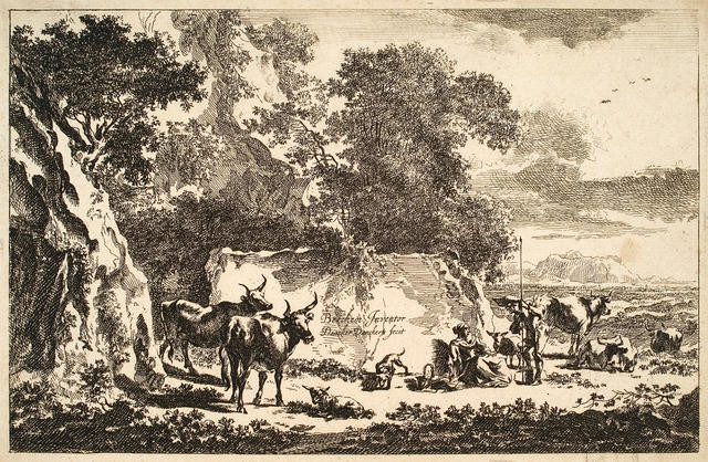 Man And Woman With Cattle (Landscape With Cows, Sheep And Peasants)