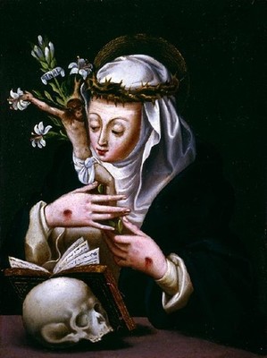 Unknown Artist, Saint Catherine of Siena, oil on copper