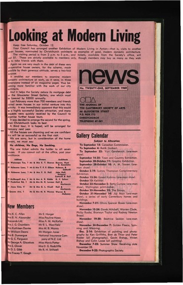 Canterbury Society of Arts News, number 21, September 1968