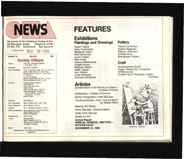 Canterbury Society of Arts News, number 119, November/December 1984