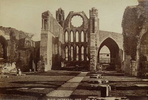Elgin Cathedral, Nave, James Valentine & Sons, albumen photograph, c.1870s, private collection