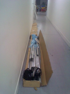 Boxes, CAG corridor, 19 April 2012.