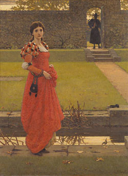 George Dunlop Leslie In the Wizard's Garden c. 1904. Oil on canvas. Collection of Christchurch Art Gallery Te Puna o Waiwhetū. Presented to the Canterbury Society of Arts by W Harris 1907 and gifted to the Gallery in 1932