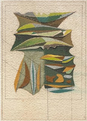 Russell Clark Sketch drawing for T & G Building mural. Reproduced courtesy of Rosalie Archer