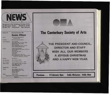 Canterbury Society of Arts News, number 101, November/December [1981]